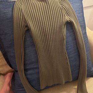 Quince Olive Ribbed Knit Top